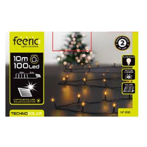 Kerstverlichting - warm wit - 10 meter - 100 led lampjes - zwart snoer - solar