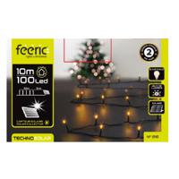 Kerstverlichting - warm wit - 10 meter - 100 led lampjes - zwart snoer - solar