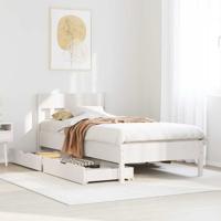 Bedframe zonder matras massief grenenhout wit 90x200 cm