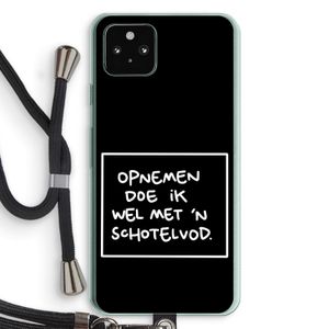 Schotelvod: Pixel 5a 5G Transparant Hoesje met koord