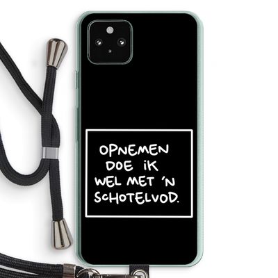 Schotelvod: Pixel 5a 5G Transparant Hoesje met koord
