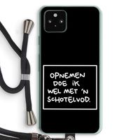 Schotelvod: Pixel 5a 5G Transparant Hoesje met koord