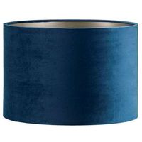 Kap Cilinder - blauw velours - Ø30x21 cm - Leen Bakker - thumbnail
