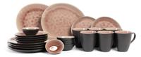 Cosy & Trendy Serviesset Organic Laguna Old Rose 24-delig / 6 personen - 6 dinerborden, 6 diepe borden, 6 bekers en 6 schaaltjes
