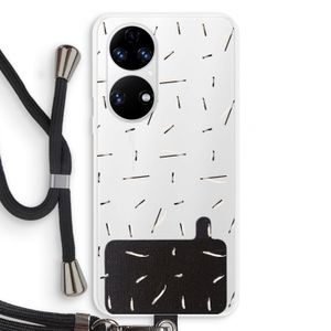 Hipster stripes: Huawei P50 Transparant Hoesje met koord