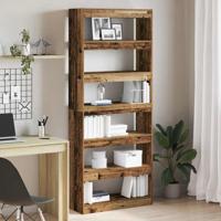 Boekenkast met plank Oud hout 80 x 30 x 198 cm Bewerkt hout Boekenkast met plank Oud hout 80 x 30 x 198 cm Bewerkt hout