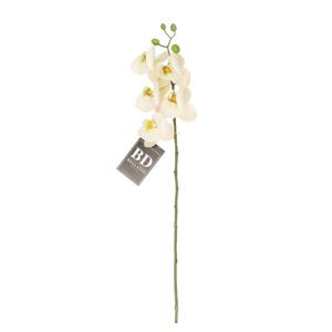 Kunstbloem Orchidee Bora - wit - 58 cm - losse steel - kunst zijdebloem - Phalaenopsis