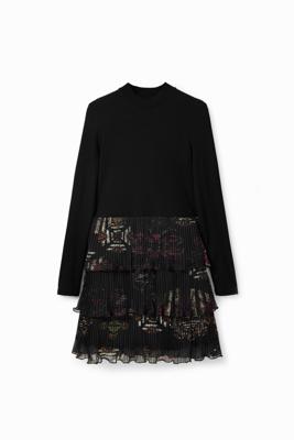 Korte geplisseerde jurk - BLACK - XL