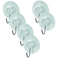 Benson Ophanghaak met zuignap - wit - 12x - kunststof - D45 mm