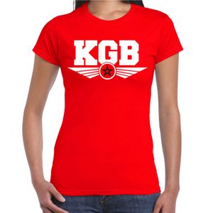 KGB agente / geheim agente kostuum t-shirt rood voor dames 2XL  -