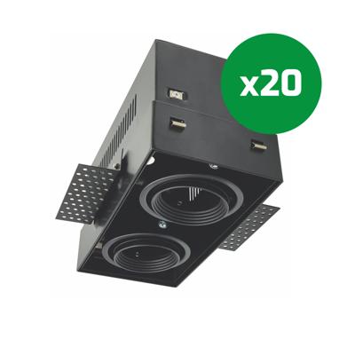 Trimless LED-spot Bastia zwart dubbele GU10