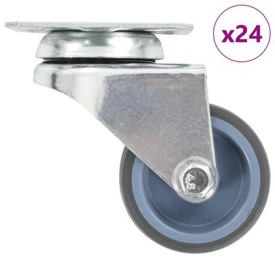 24 st Zwenkwielen dubbel 50 mm