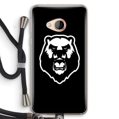 Angry Bear (black): HTC U Play Transparant Hoesje met koord