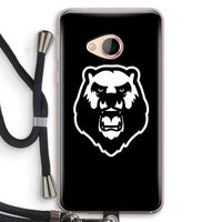Angry Bear (black): HTC U Play Transparant Hoesje met koord