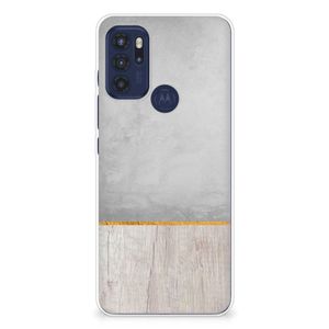 Motorola Moto G60s Bumper Hoesje Wood Concrete