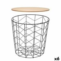 Bijzettafel Gift Decor Bruin Zwart 39,5 x 37 x 39,5 cm (6 Stuks)