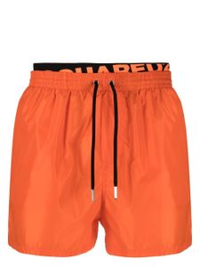 DSQUARED2 short de bain à taille à logo - Orange