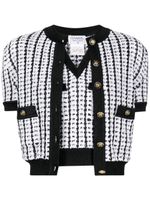 CHANEL Pre-Owned ensemble cardigan-haut en tweed (1997) - Noir