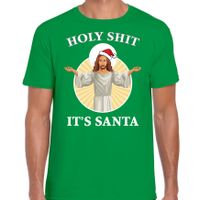 Groen Kerst shirt / Kerstkleding Holy shit its Santa voor heren 2XL  -