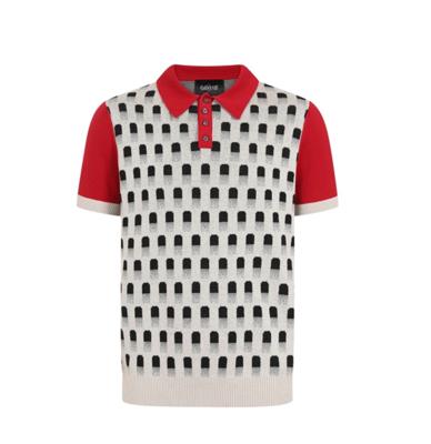 28% korting | Collectif Pablo Romford Knitted Polo Shirt Grey Red-M