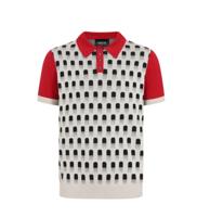 28% korting | Collectif Pablo Romford Knitted Polo Shirt Grey Red-M