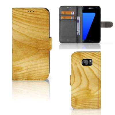 Samsung Galaxy S7 Edge | Book Style Case | Licht Hout