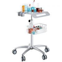 VEVOR Medische trolley, salonwagen met wielen, mobiele trolley 68-109 cm in hoogte verstelbaar, metalen salonstations voor kappers, rollende desktop laboratoriumwagen voor kliniek, schoonheid en salon