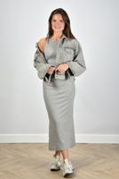 Ganni lange jurk T4011 grijs - thumbnail