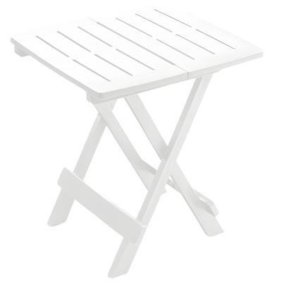 Gerimport tuin bijzettafeltje - wit - kunststof - opvouwbaar - 43 x 45 x 50 cm