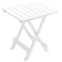 Gerimport tuin bijzettafeltje - wit - kunststof - opvouwbaar - 43 x 45 x 50 cm