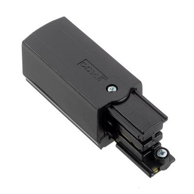Spanningsrail aansluitconnector links (65 mm) zwart 3 fase 876372