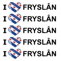 Sticker - 10x - I love Fryslan - 19 x 4 cm - Fryslan - landenthema