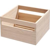 iDesign - Opbergbox met Handvat, 25.4 x 25.4 x 15.5 cm, Paulownia Hout