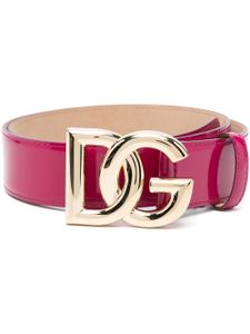 Dolce & Gabbana ceinture en cuir de veau à logo DG - Rose