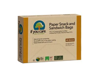 If You Care Snack- & boterhamzakjes - fsc ongebleekt papier - 48 st. - 19x16x5.7cm