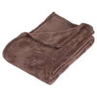 Fleece deken/fleeceplaid bruin 125 x 150 cm polyester - Plaids