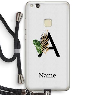 Charcoal Flora: Huawei Ascend P10 Lite Transparant Hoesje met koord