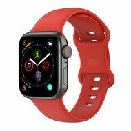 Siliconen sportbandje - Rood - Maat: S/M - Geschikt voor Apple Watch 38mm / 40mm / 41mm / 42mm Siliconen sportbandje - Rood - Maat: S/M - Geschikt voor Apple Watch 38mm / 40mm / 41mm / 42mm