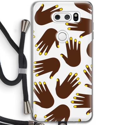 Hands dark: LG V30 Transparant Hoesje met koord