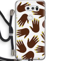 Hands dark: LG V30 Transparant Hoesje met koord