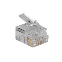 ACT TD106R RJ12 Modulaire Connector | Ronde kabel | Soepele Aders | 25 stuks - thumbnail