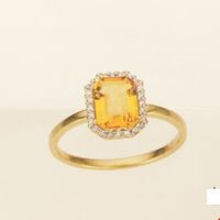 TFT Ring Citrien En Diamant 0.10ct H SI Geelgoud