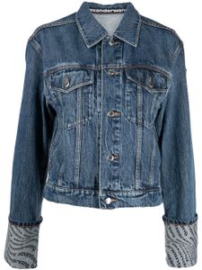 Alexander Wang veste en jean à logo imprimé - Bleu