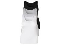 esmara 3 dames onderhemden (XL (48/50), Zwart/grijs/wit)