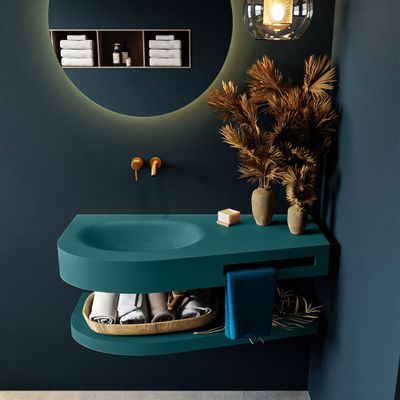 MONDIAZ RIVA 100cm Wastafel met planchet kleur Smag. Wastafel DULCET links 0 kraangaten kleur Smag. MONDIAZ RIVA 100cm Wastafel met planchet kleur Smag. Wastafel DULCET links 0 kraangaten kleur Smag.