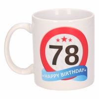 Verjaardag 78 jaar verkeersbord mok / beker   -