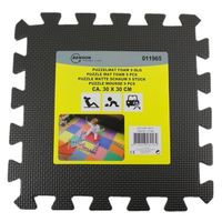 Puzzel speelmat foam tegels 30 x 30 cm zwart 9 stuks   - - thumbnail