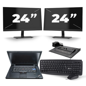 Lenovo ThinkPad L512 - Intel Core i3-1e Generatie - 15 inch - 8GB RAM - 240GB SSD - Windows 10 + 2x 24 inch Monitor