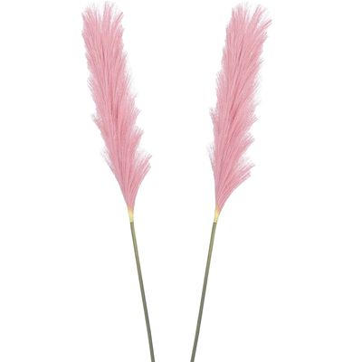 Pluimgras losse steel/tak - 2x - roze - 104 cm - Decoratie kunst pluimen Pluimgras losse steel/tak - 2x - roze - 104 cm - Decoratie kunst pluimen