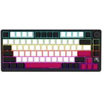 LORGAR kbp7075w, gaming toetsenbord (zwart, us lay-out, logar toxic purple, 75%, rgb, hot-swappable, pbt double-shot, bluetooth / 2.4ghz / usb)